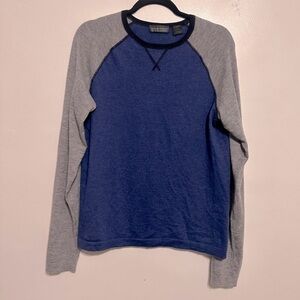 Neiman Marcus Men’s Superfine Cashmere Raglan Sweater Blue Grey size Small